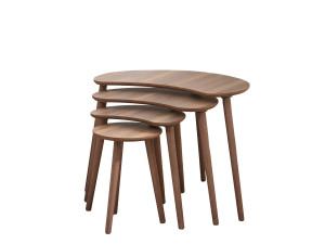 Tavolo nido in legno "Moon" (4 pezzi) 40 x 75 x 55 cm - Noce