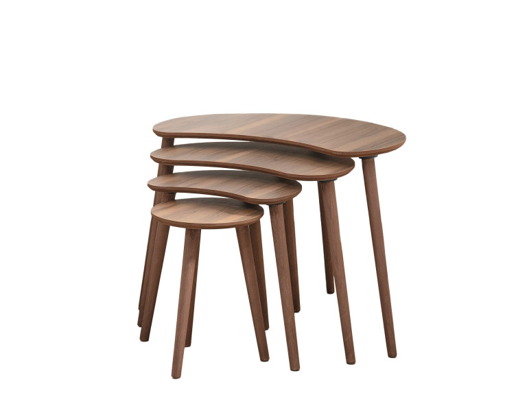 Tavolo nido in legno "Moon" (4 pezzi) 40 x 75 x 55 cm - Noce