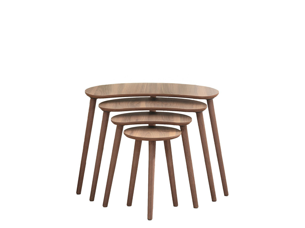 Tavolo nido in legno "Moon" (4 pezzi) 40 x 75 x 55 cm - Noce