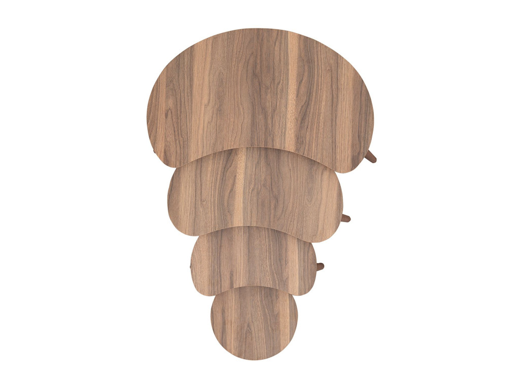 Tavolo nido in legno "Moon" (4 pezzi) 40 x 75 x 55 cm - Noce
