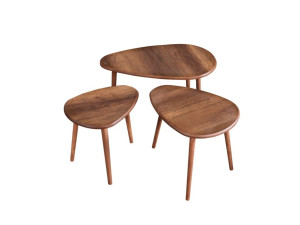 Set di tavolini in legno "Alvin" 80 x 52 x 50 cm - Noce