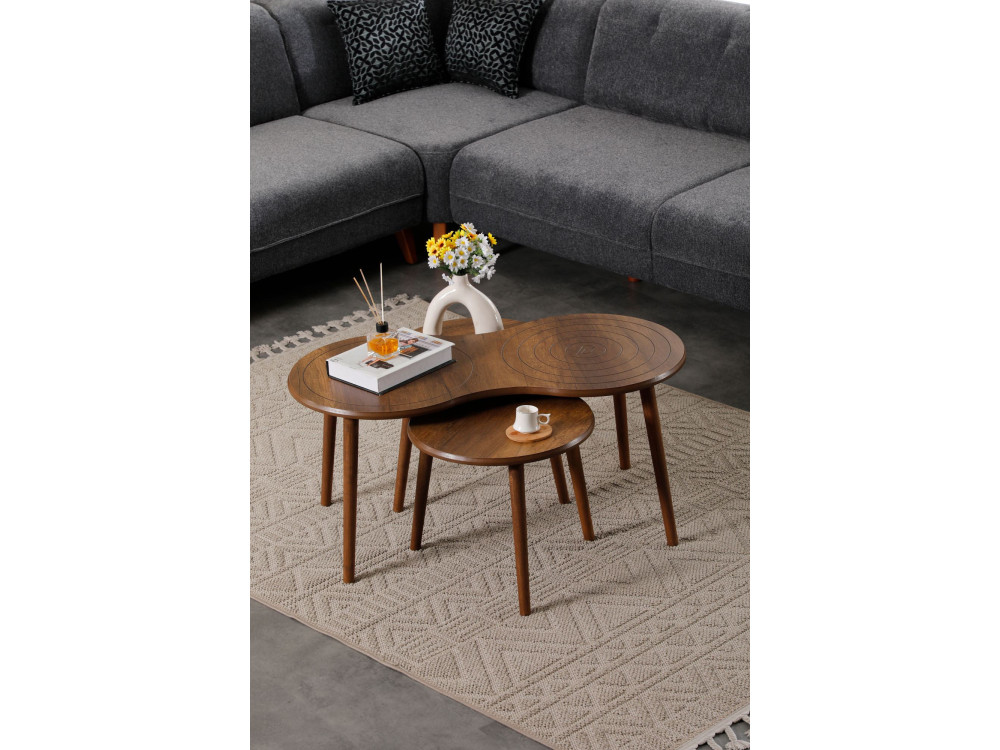 Set di tavolini in legno "Marlo" 100 x 50 x 45 cm - Noce