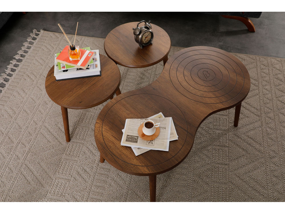 Set di tavolini in legno "Marlo" 100 x 50 x 45 cm - Noce