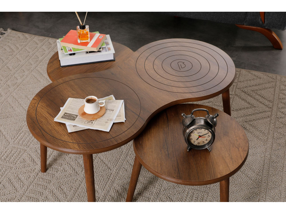 Set di tavolini in legno "Marlo" 100 x 50 x 45 cm - Noce