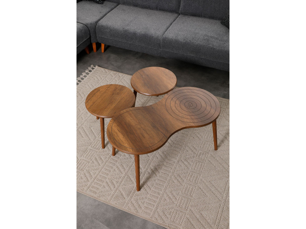 Set di tavolini in legno "Marlo" 100 x 50 x 45 cm - Noce