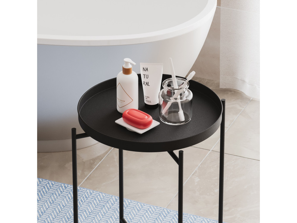 Tavolino in metallo "Sheby" 46 x 46 x 56 cm - Nero