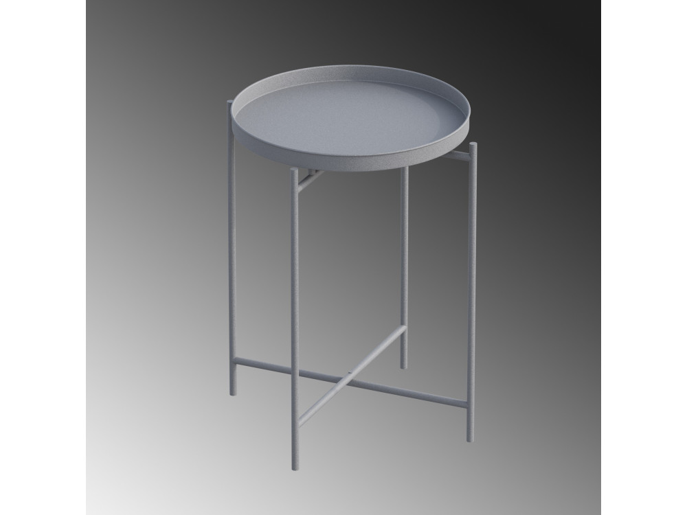 Tavolino in metallo "Sheby" 46 x 46 x 56 cm - Grigio