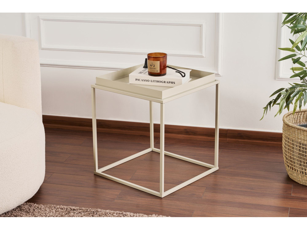 Tavolino in metallo "Koala" 45 x 45 x 52 cm - Taupe