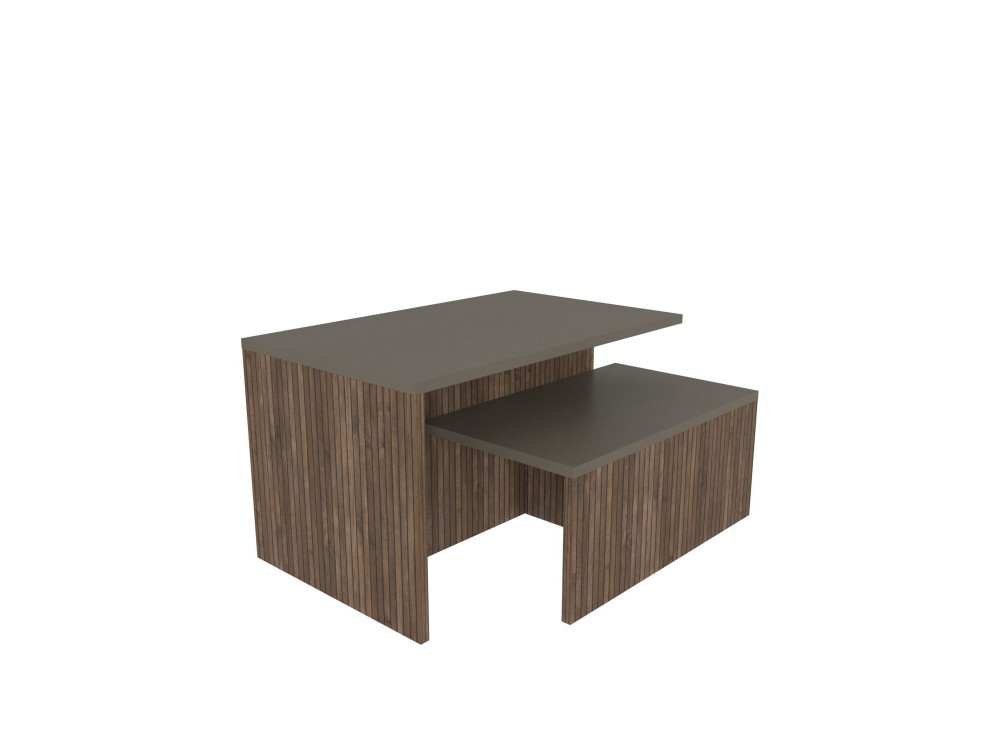 Tavolo nido in legno 2 pezzi "Twins" 72 x 45 x 42 cm - Taupe