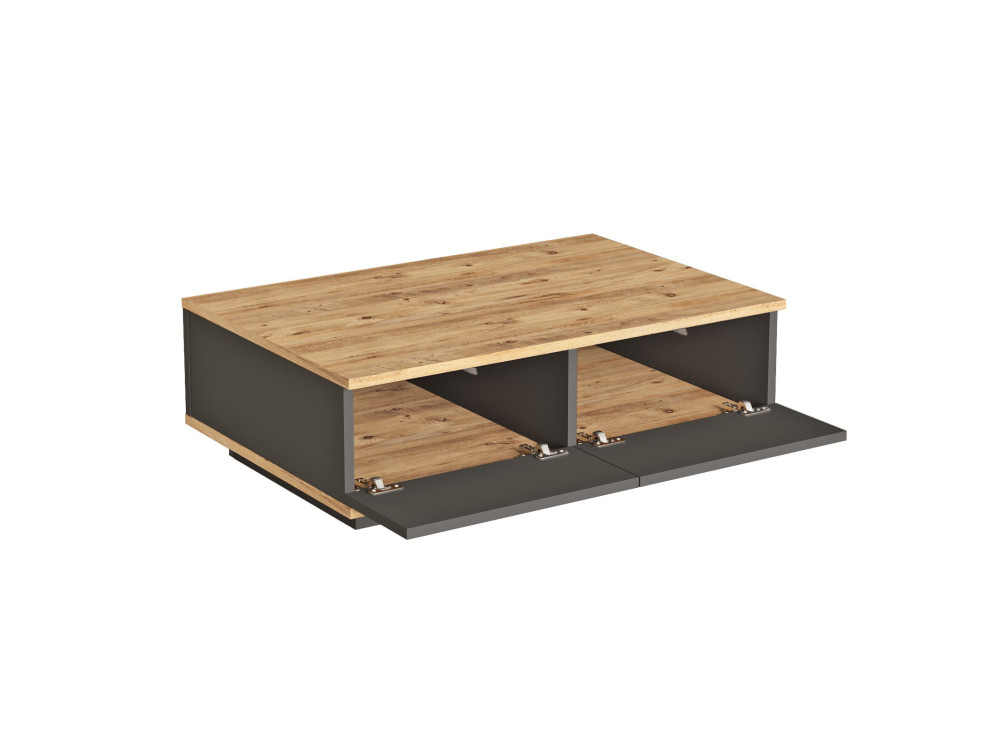 Tavolino in legno "Frew" - 90 x 60 x 28 cm - Marrone