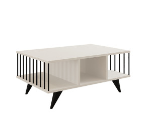 Tavolino in legno "Bert" - 90 x 60 x 40 cm - Bianco