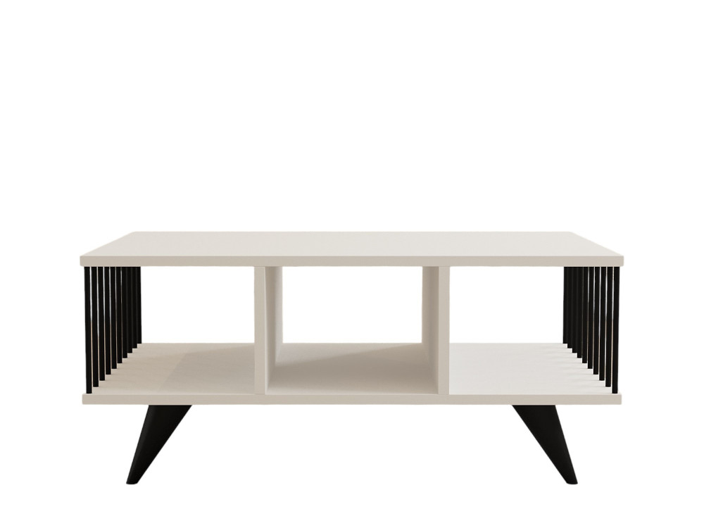Tavolino in legno "Bert" - 90 x 60 x 40 cm - Bianco
