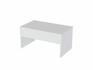 Tavolino "Akilli" con contenitore in legno - 90 x 52 x 45 cm - Bianco