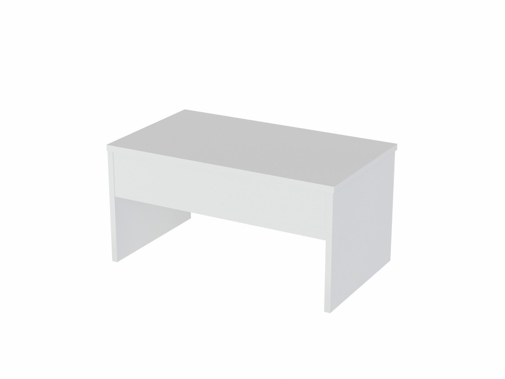 Tavolino "Akilli" con contenitore in legno - 90 x 52 x 45 cm - Bianco
