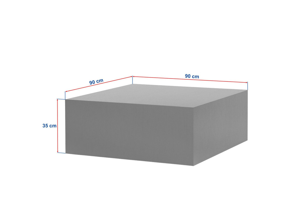 Tavolino "Prizma" in MDF - 90 x 90 x 35 cm - Rovere Zaffiro
