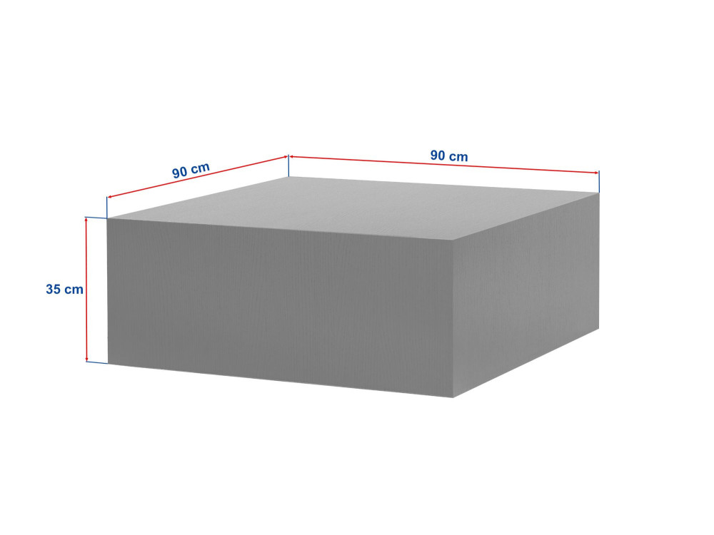 Tavolino in MDF "Prizma" - 90 x 90 x 35 cm - Travertino