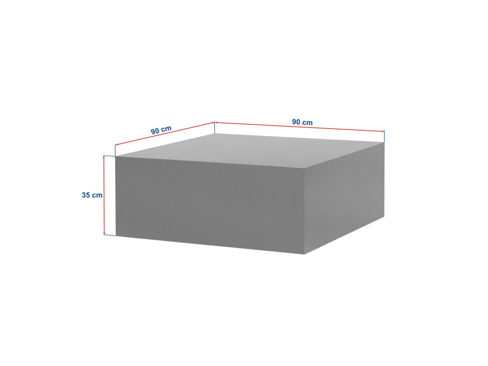 Tavolino "Prizma" in MDF - 90 x 90 x 35 cm - Legno nero