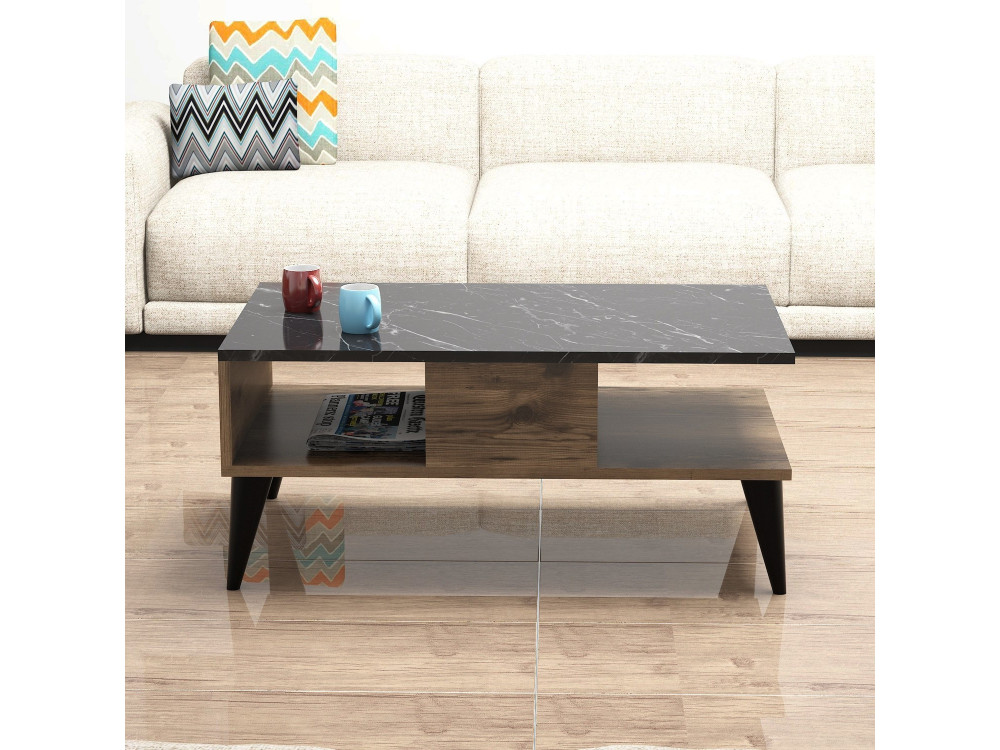 Tavolino in legno "Lidya" - 90 x 54 x 39 cm - Marrone