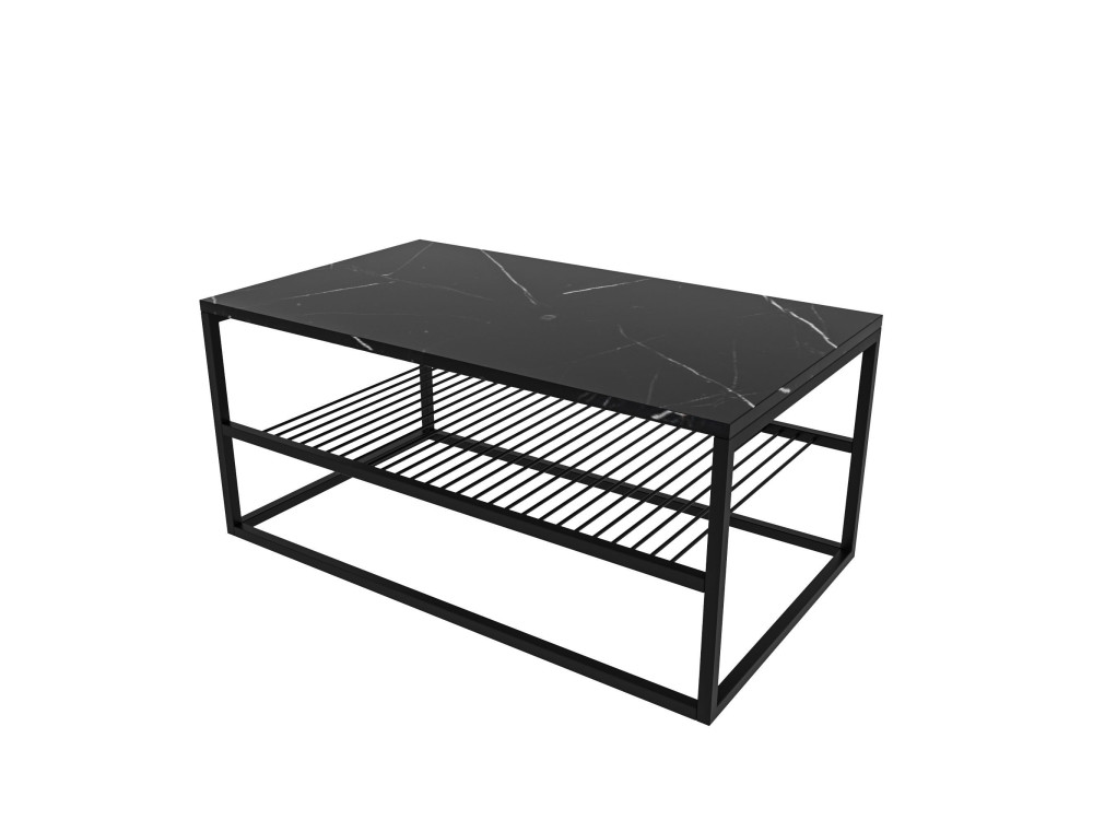 Tavolino in legno "Asude" - 95 x 55 x 42 cm - Nero