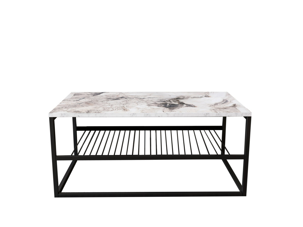 Tavolino in legno "Asude" - 95 x 55 x 42 cm - Bianco