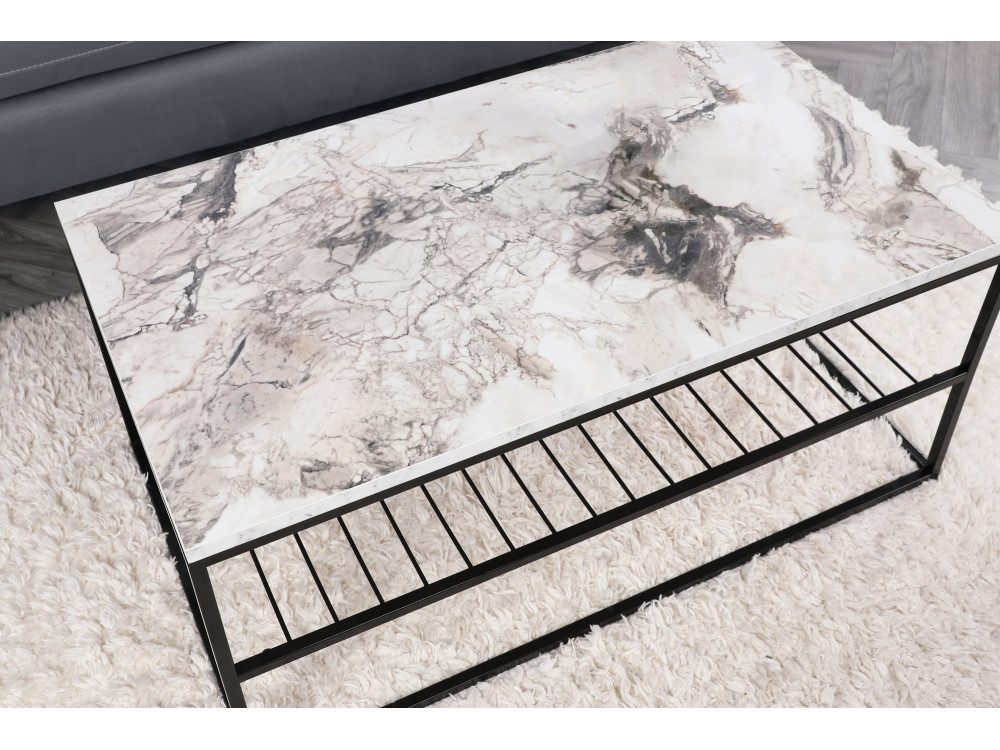 Tavolino in legno "Asude" - 95 x 55 x 42 cm - Bianco