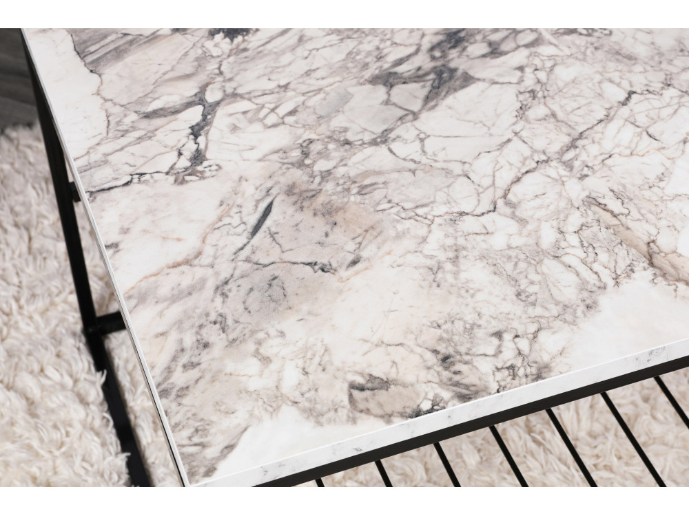 Tavolino in legno "Asude" - 95 x 55 x 42 cm - Bianco