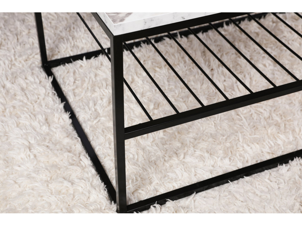 Tavolino in legno "Asude" - 95 x 55 x 42 cm - Bianco