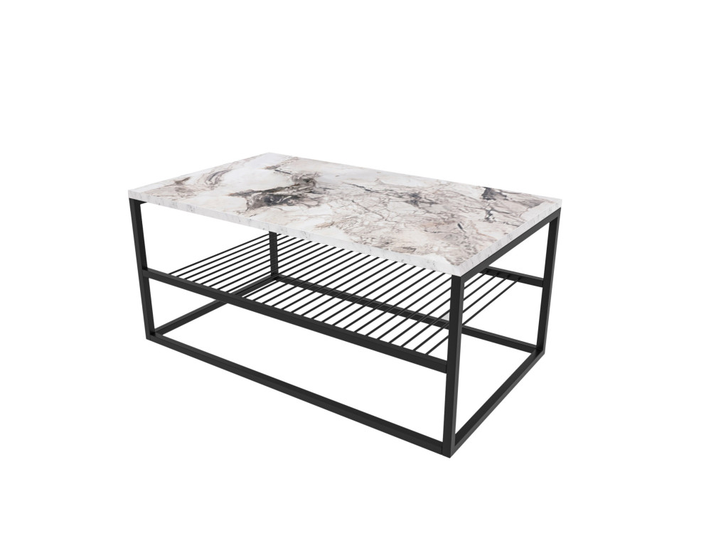 Tavolino in legno "Asude" - 95 x 55 x 42 cm - Bianco
