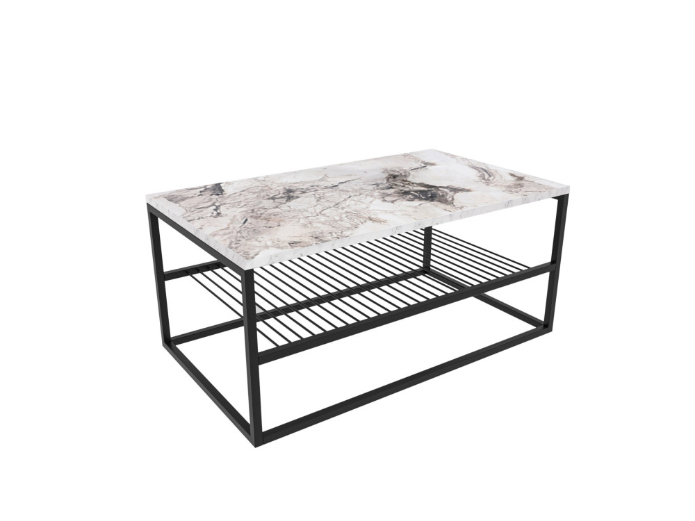 Tavolino in legno "Asude" - 95 x 55 x 42 cm - Bianco