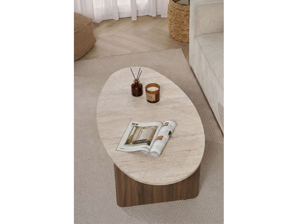 Tavolino in legno "Orba" - 120 x 65 x 40 cm - Travertino