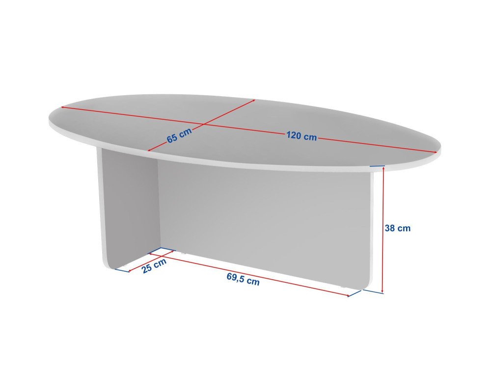 Tavolino in legno "Orba" - 120 x 65 x 40 cm - Travertino