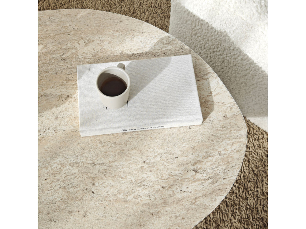 Tavolino in legno "Rock" - 100 x 60 x 35 cm - Travertino