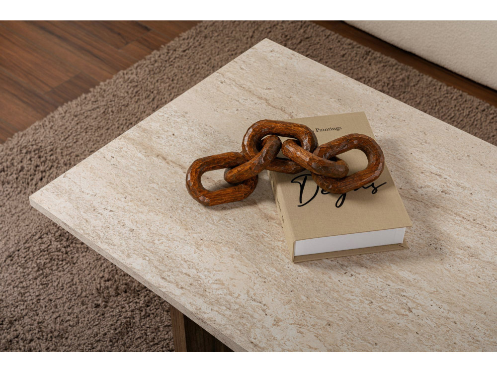 Tavolino in legno "Sabin" - 119 x 60 x 40 cm - Travertino