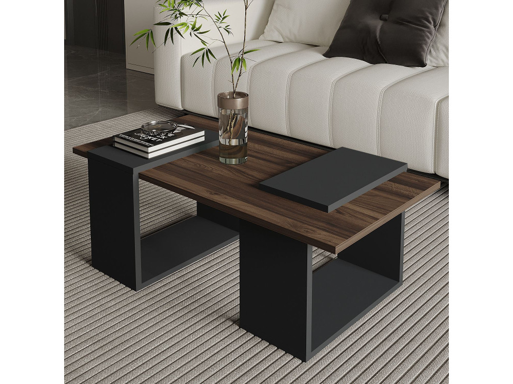 Tavolino in legno "Matris" - 90 x 46 x 37 cm - Marrone