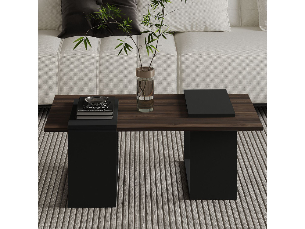Tavolino in legno "Matris" - 90 x 46 x 37 cm - Marrone