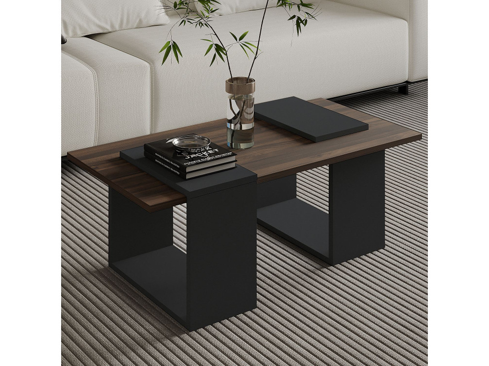 Tavolino in legno "Matris" - 90 x 46 x 37 cm - Marrone