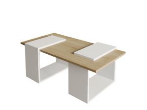 Tavolino in legno "Matris" - 90 x 46 x 37 cm - Bianco