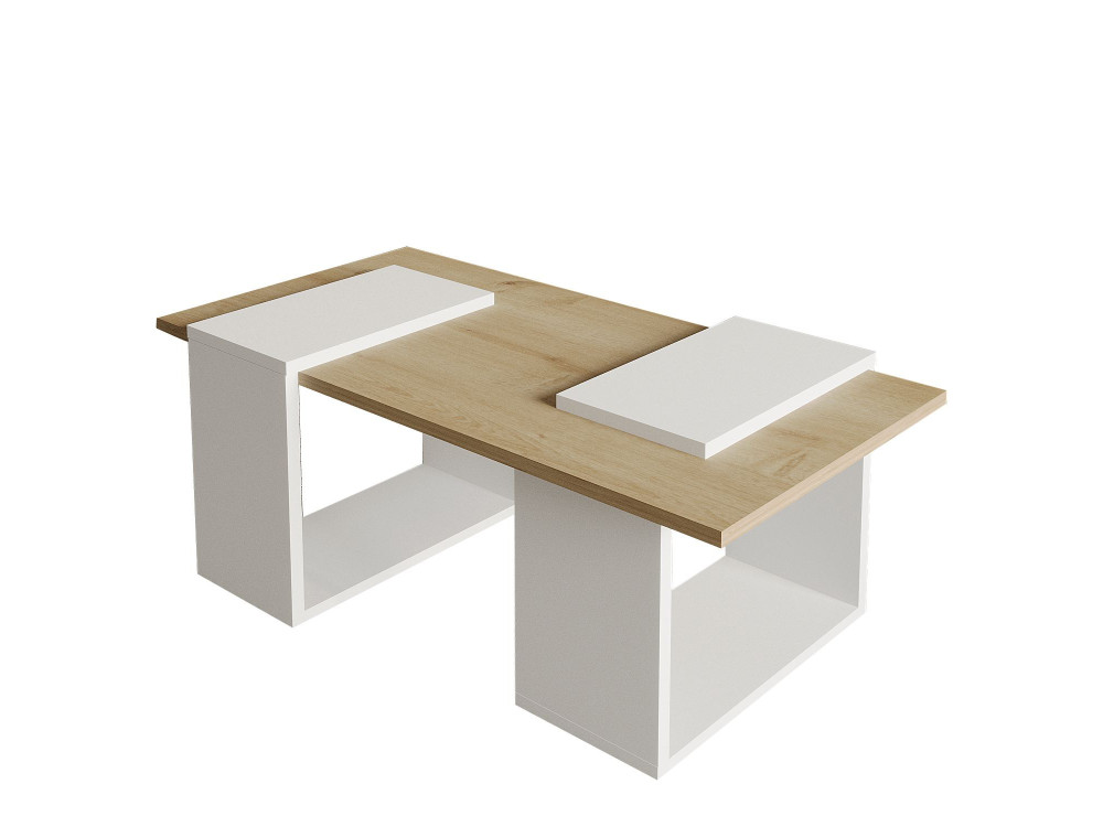 Tavolino in legno "Matris" - 90 x 46 x 37 cm - Bianco