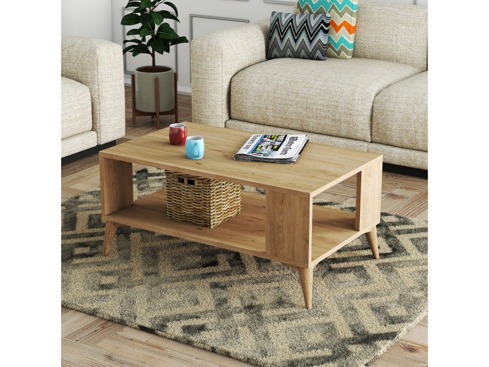 Tavolino in legno "Authentic" - 90 x 41 x 54 cm - Marrone