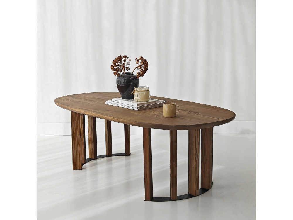 Tavolino in legno "Elysia" - 120 x 60 x 40 cm - Marrone