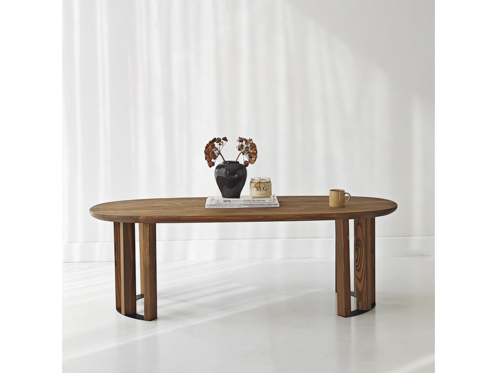 Tavolino in legno "Elysia" - 120 x 60 x 40 cm - Marrone