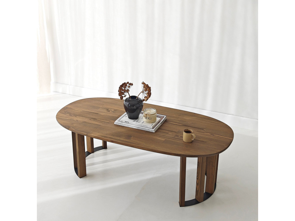 Tavolino in legno "Elysia" - 120 x 60 x 40 cm - Marrone