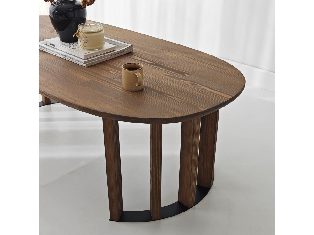 Tavolino in legno "Elysia" - 120 x 60 x 40 cm - Marrone