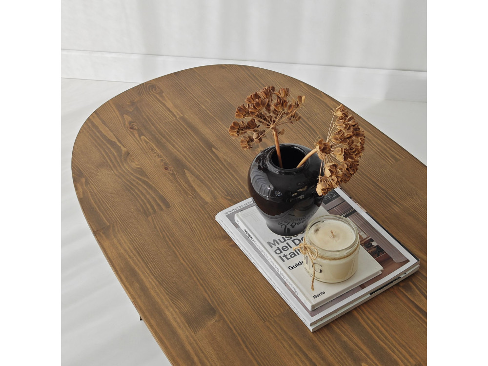 Tavolino in legno "Elysia" - 120 x 60 x 40 cm - Marrone