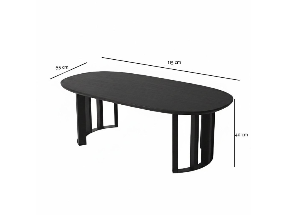 Tavolino in legno "Elysia" - 120 x 60 x 40 cm - Nero