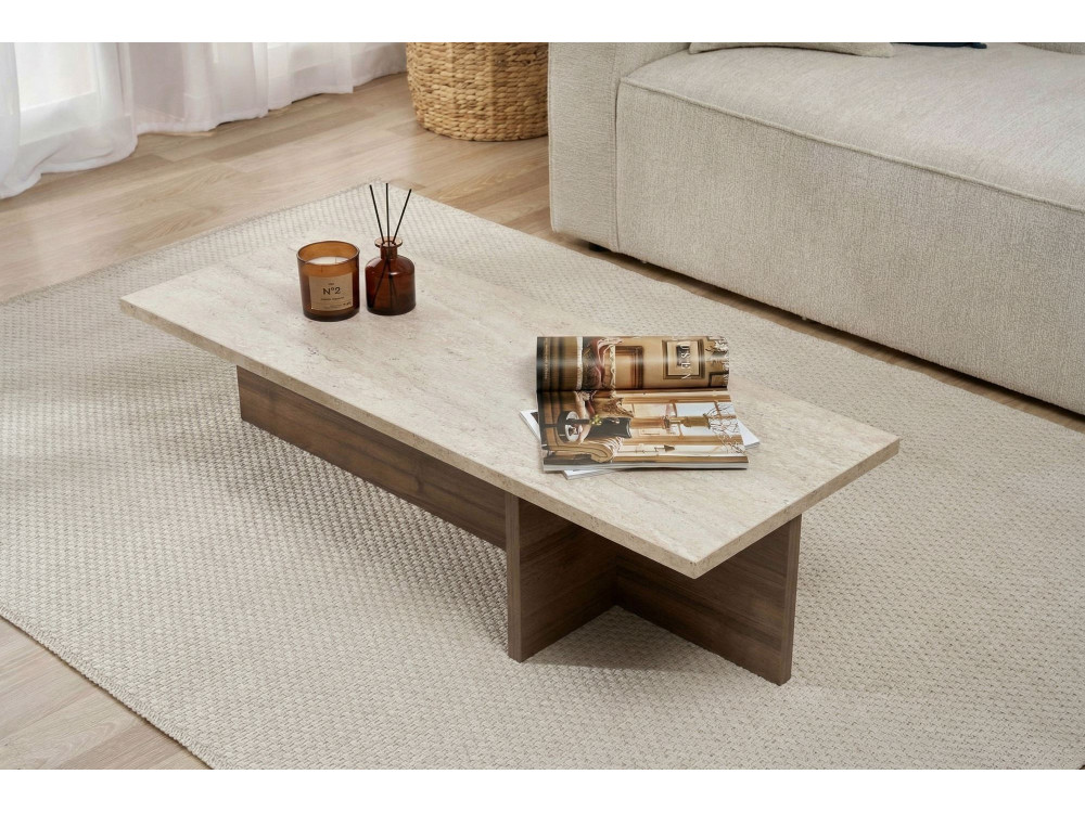 Tavolino in legno "Harbor" - 120 x 45 x 30 cm - Travertino