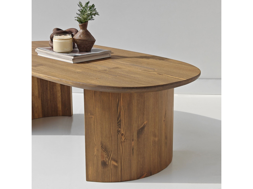 Tavolino in legno "Hudson" - 120 x 60 x 40 cm - Marrone