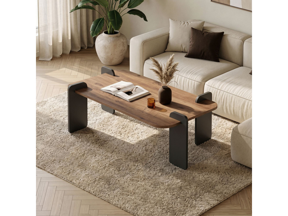 Tavolino in legno "Renard" - 120 x 60 x 35 cm - Marrone chiaro