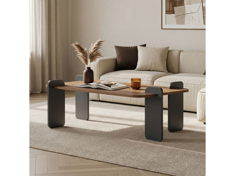 Tavolino in legno "Renard" - 120 x 60 x 35 cm - Marrone chiaro