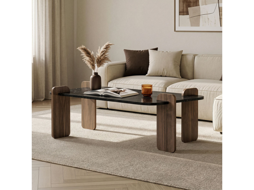 Tavolino in legno "Renard" - 120 x 60 x 35 cm - Nero